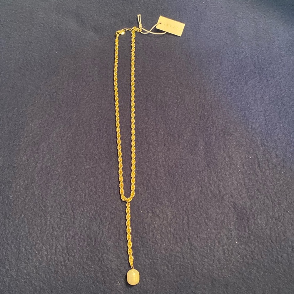 Leeada NWT Rope Necklace, 16”, With Extension, 18”, with 2” drop with brin pearl